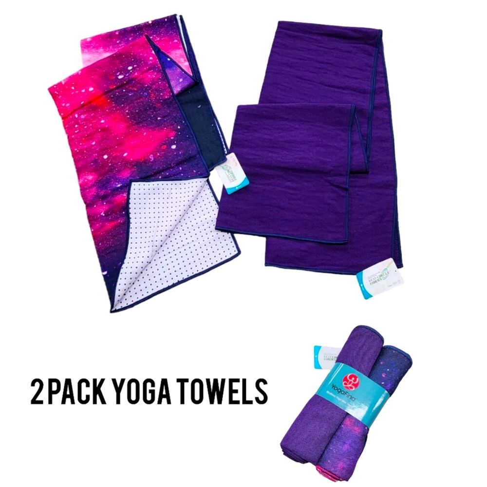 Yogafina Skidless Yoga Mat Towel Twin Pack Set 24 X 68